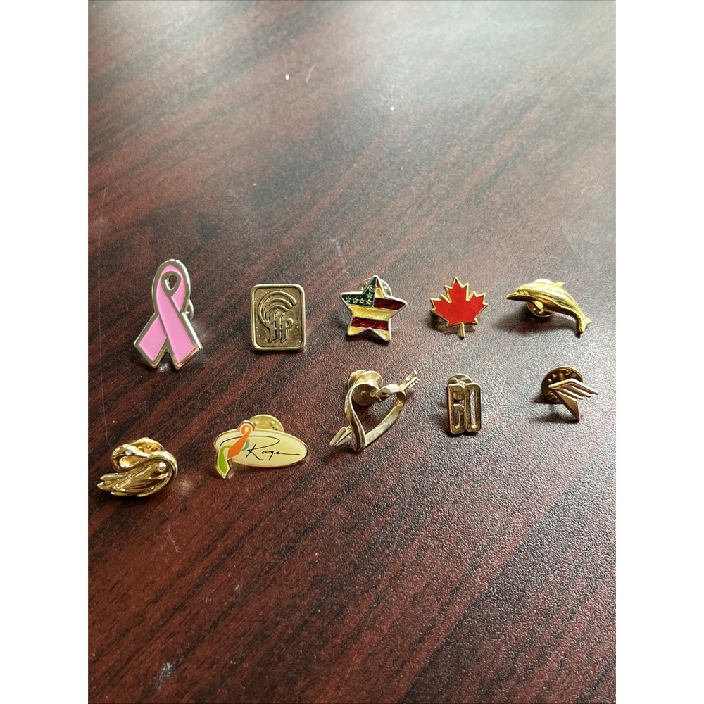 Lot Of 10 Random Mixed Lapel Hat Pins A6